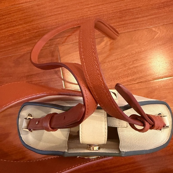 Danse lente mini Johnny bucket bag cream orange brown rust strap crossbody purse - Picture 7 of 7